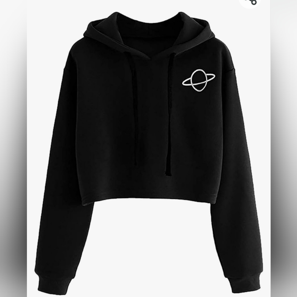 Black Cropped Hoody